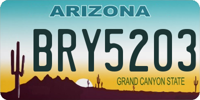 AZ license plate BRY5203