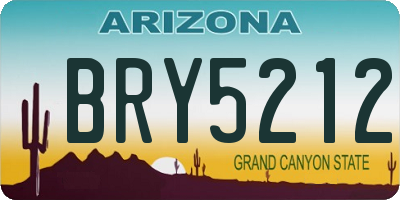 AZ license plate BRY5212