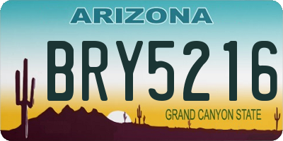 AZ license plate BRY5216