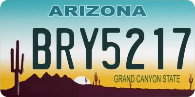 AZ license plate BRY5217