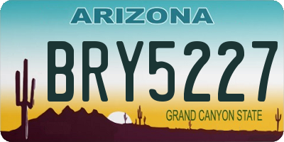 AZ license plate BRY5227