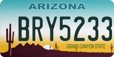 AZ license plate BRY5233