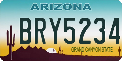 AZ license plate BRY5234