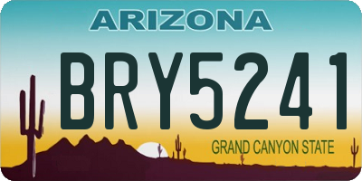 AZ license plate BRY5241