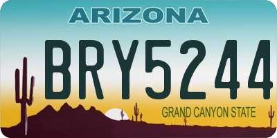 AZ license plate BRY5244