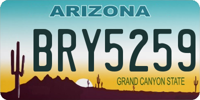 AZ license plate BRY5259