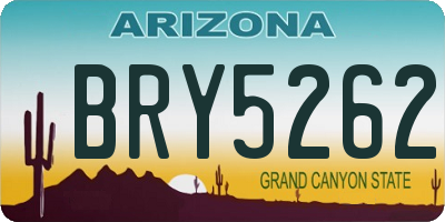 AZ license plate BRY5262