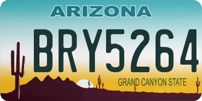 AZ license plate BRY5264