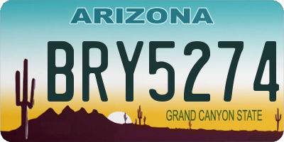 AZ license plate BRY5274