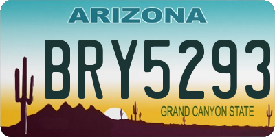 AZ license plate BRY5293