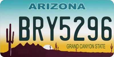 AZ license plate BRY5296