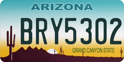 AZ license plate BRY5302