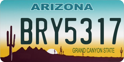 AZ license plate BRY5317