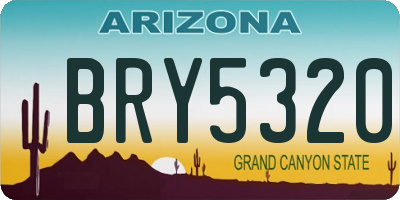 AZ license plate BRY5320
