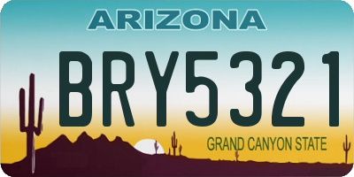 AZ license plate BRY5321