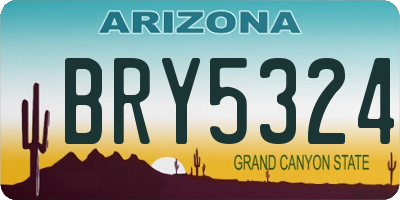 AZ license plate BRY5324