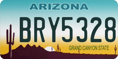 AZ license plate BRY5328