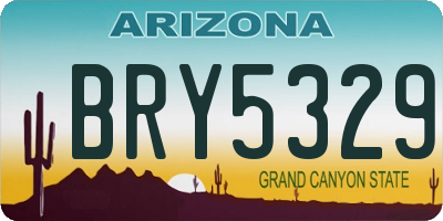 AZ license plate BRY5329