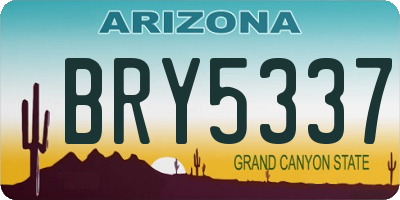AZ license plate BRY5337