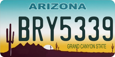 AZ license plate BRY5339
