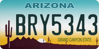AZ license plate BRY5343