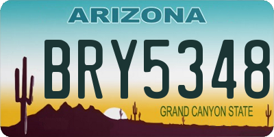 AZ license plate BRY5348