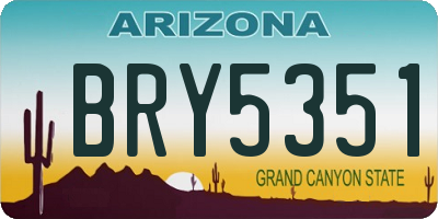 AZ license plate BRY5351