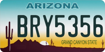 AZ license plate BRY5356