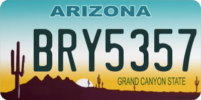 AZ license plate BRY5357