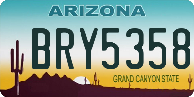 AZ license plate BRY5358
