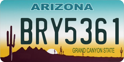 AZ license plate BRY5361
