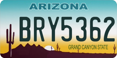 AZ license plate BRY5362
