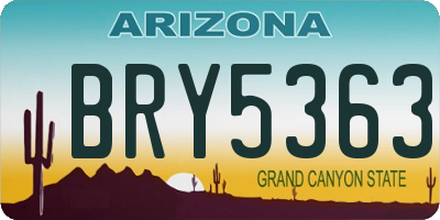 AZ license plate BRY5363