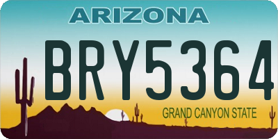 AZ license plate BRY5364
