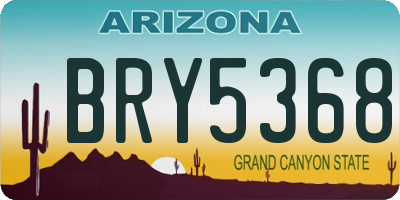 AZ license plate BRY5368