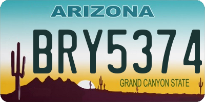AZ license plate BRY5374