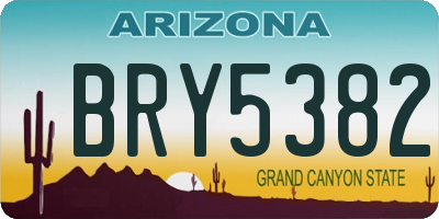 AZ license plate BRY5382