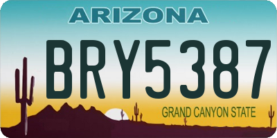 AZ license plate BRY5387