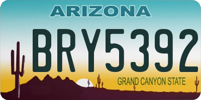 AZ license plate BRY5392