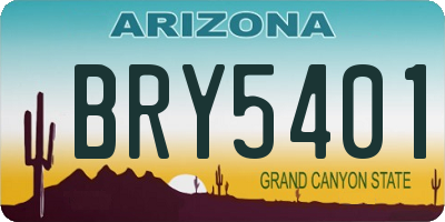 AZ license plate BRY5401