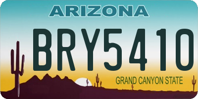 AZ license plate BRY5410
