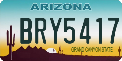 AZ license plate BRY5417
