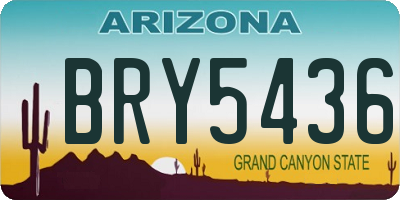 AZ license plate BRY5436