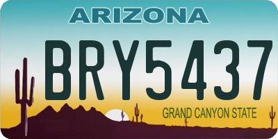 AZ license plate BRY5437