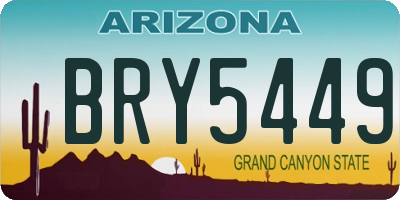 AZ license plate BRY5449