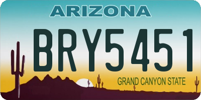 AZ license plate BRY5451