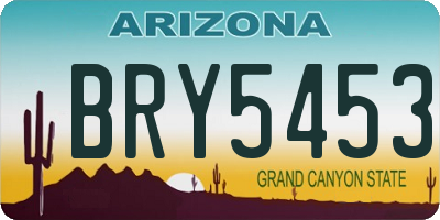 AZ license plate BRY5453