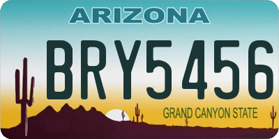 AZ license plate BRY5456