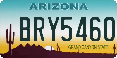 AZ license plate BRY5460