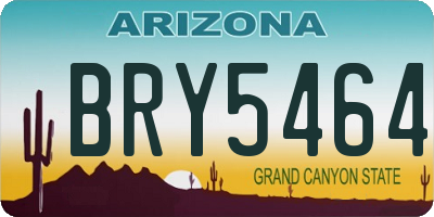 AZ license plate BRY5464